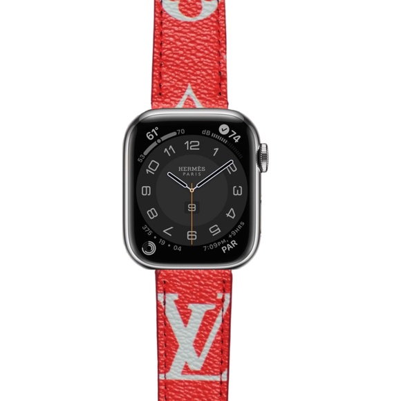 LV MONOGRAM RED Apple Watch Band Series 1 2 3 4 5 6 7 8 SE ULTRA | FLASH SALE! - Picture 1 of 6